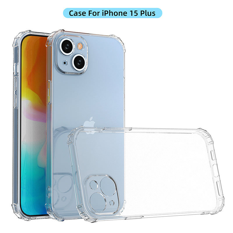 Super Clear Phone Case for iPhone 15 Plus Anti-Scratch TPU Shell Four Corner Drop Protection Phone Cover Super Clear Phone Case for iPhone 15 Plus Anti-Scratch TPU Shell Four Corner Drop Protection Phone Cover